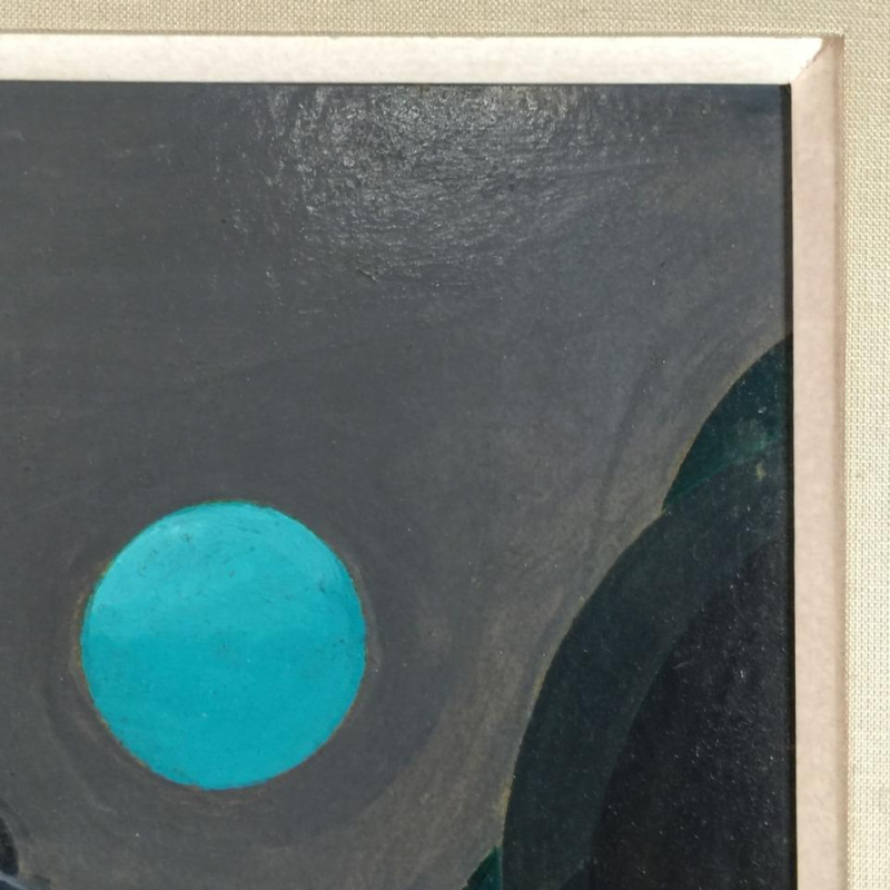 Jean Boquet "Turquoise Mountains", schilderkunst geometrische modernist, 1945