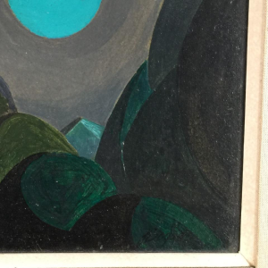 Jean Boquet "Turquoise Mountains", schilderkunst geometrische modernist, 1945