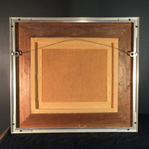 Jean Boquet "Montagnes turquoises" tableau moderniste géométrique, circa 1945