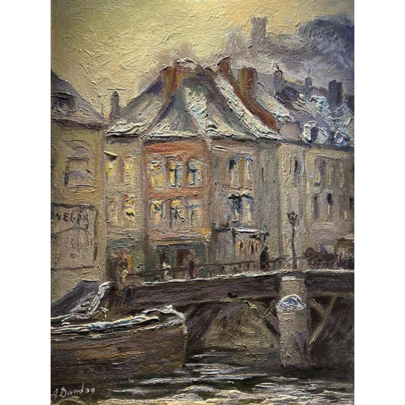 Albert DANDOY (1885-1977: « Pont sur la Sambre à Namur en hiver »