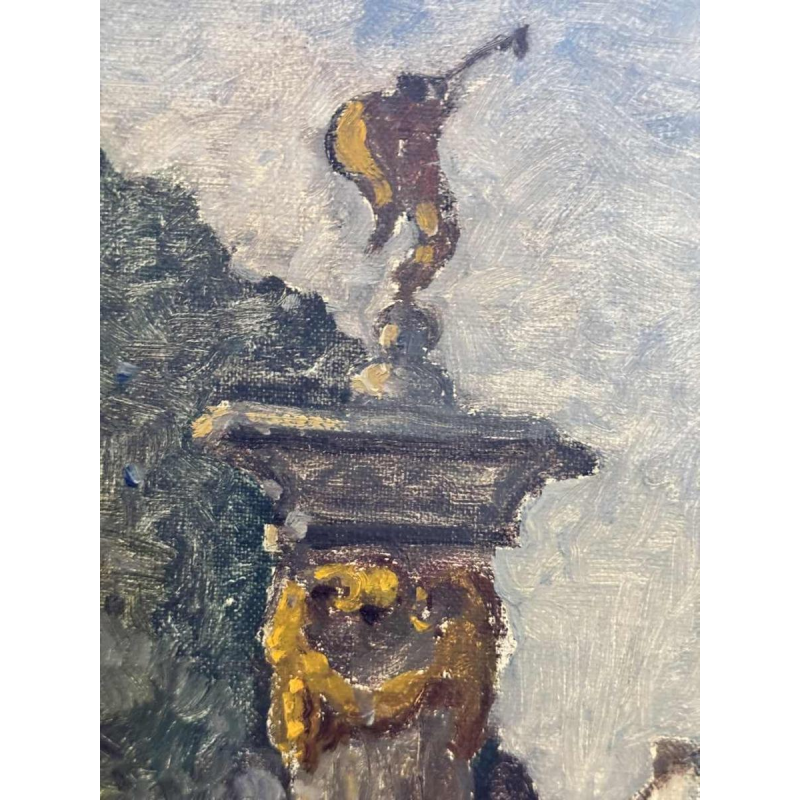 Albert DANDOY 'Namur - Engelenplein - de bloemenmars' schilderij olieverf op doek