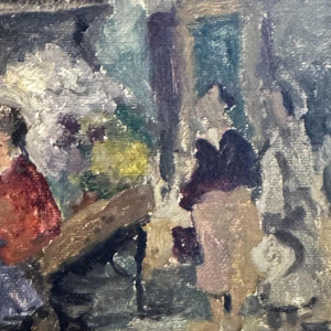 Albert DANDOY 'Namur - Place de lAnge - le marcher aux fleurs' peinture huile sur toile