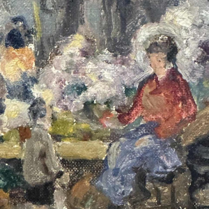 Albert DANDOY ‘Namur - Place de l'Ange - le marcher aux fleurs’ painting oil on canvas