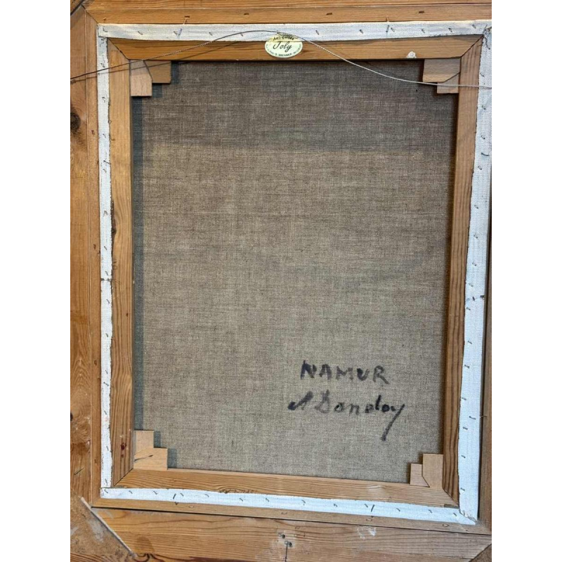 Albert DANDOY 'Namur - Engelenplein - de bloemenmars' schilderij olieverf op doek