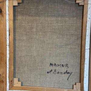 Albert DANDOY 'Namur - Engelenplein - de bloemenmars' schilderij olieverf op doek