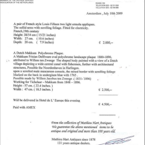 Makkum Delft Harligen, ovale keramische plaquette (57cm), Holland 19e eeuw