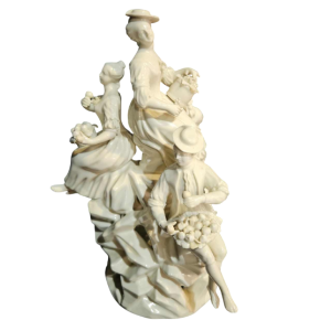 Manufacture d'Orléans, groupe de personnages en porcelaine pâte tendre, 18 ème siècle