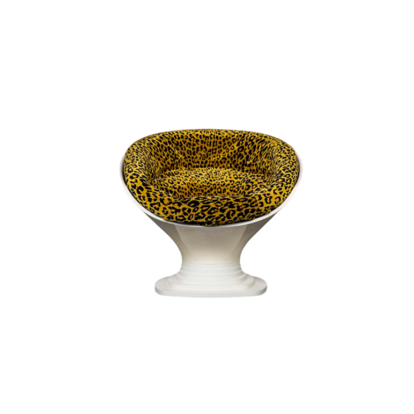 Raphael Raffel, fauteuil Space Age, coque en plastique ivoire , France 1970