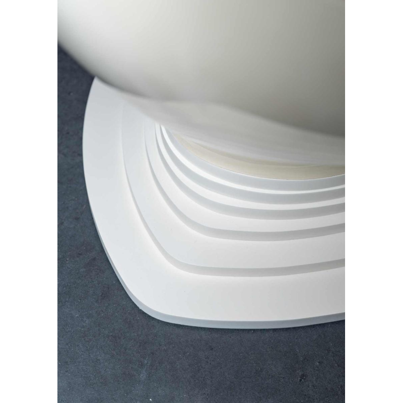 Raphael Raffel, fauteuil Space Age, coque en plastique ivoire , France 1970