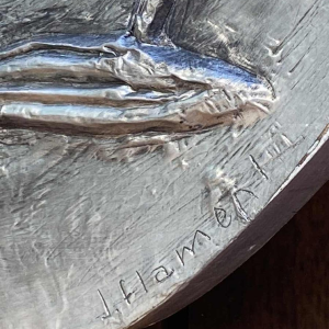 Flament J, pewter leaf mirror