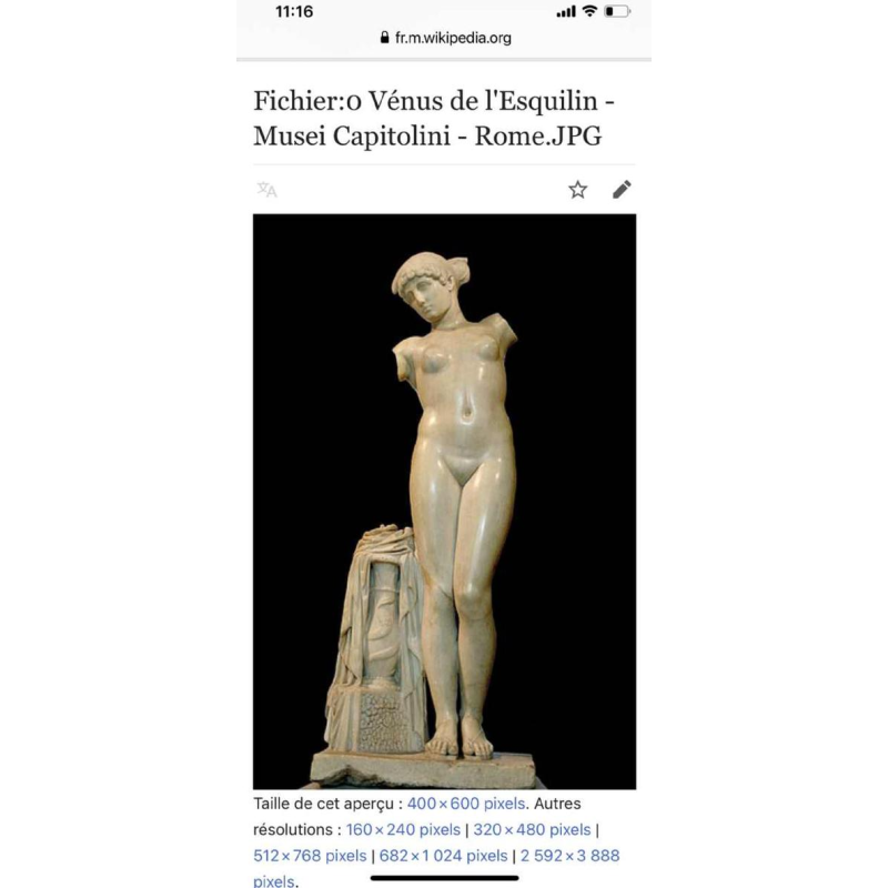 VÃ©nus de l'Esquilin, Grande Sculpture 88cm, PlÃ¢tre d'Aphrodite Femme Nue, 1940s