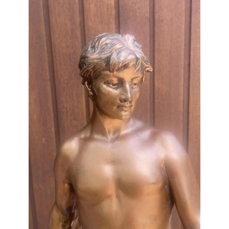 Antoine Bofill "The Worker" bronze sculpture of a man 53cm, early 20th century