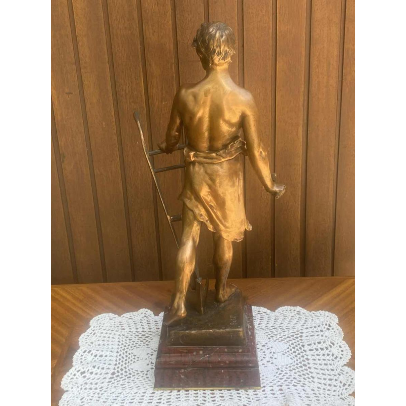 Antoine Bofill "Le travailleur" sculpture homme en bronze 53cm, début 20ème siècle