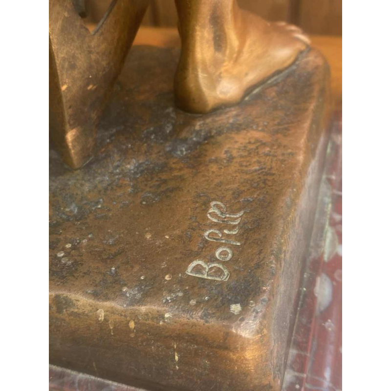 Antoine Bofill "The Worker" bronze sculpture of a man 53cm, early 20th century