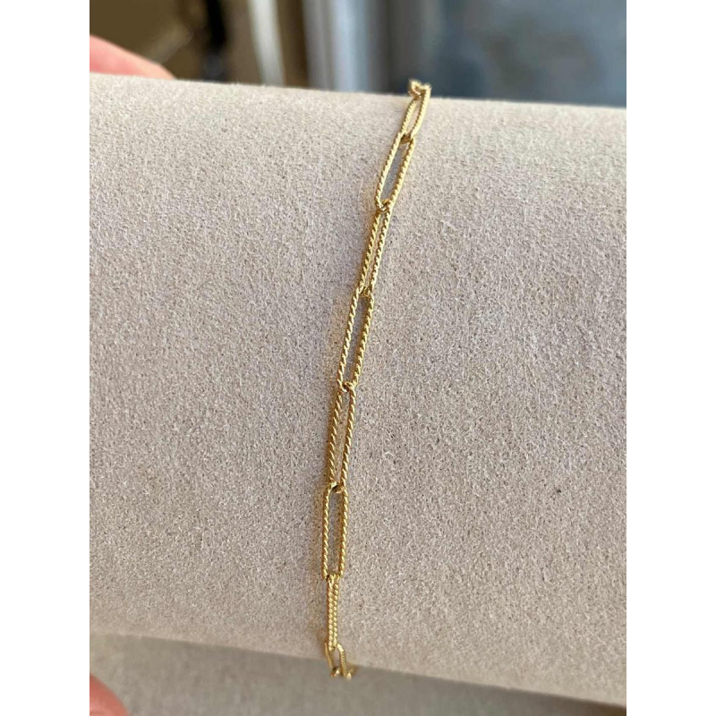 Textured gold horse chain bracelet, ca 1970