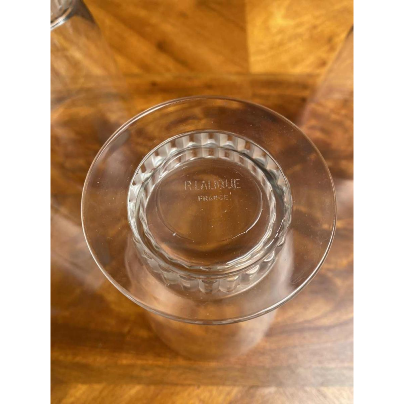 R Lalique France, ensemble de 4 verres Art Déco en cristal