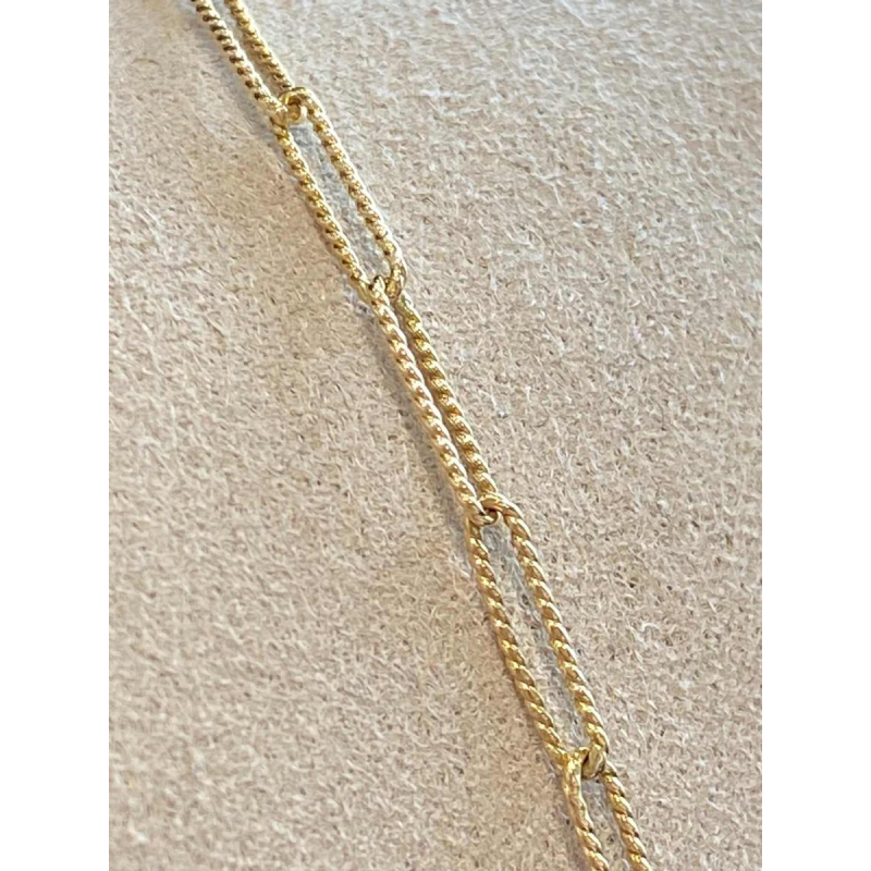 Bracelet maille cheval en or texturé, ca 1970