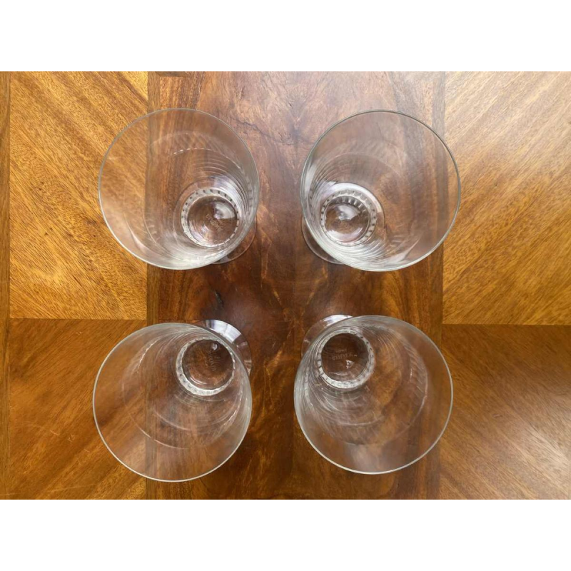 R Lalique France, set of 4 Art Deco crystal glasses