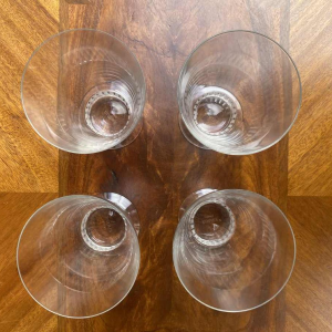 R Lalique France, set van 4 kristallen Art Deco glazen