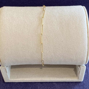 Textuur gouden paardenketting armband, ca 1970