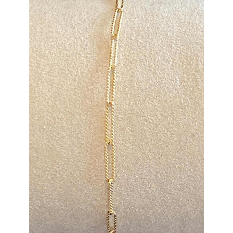 Textuur gouden paardenketting armband, ca 1970