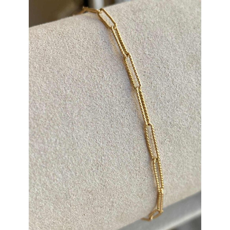 Bracelet maille cheval en or texturé, ca 1970