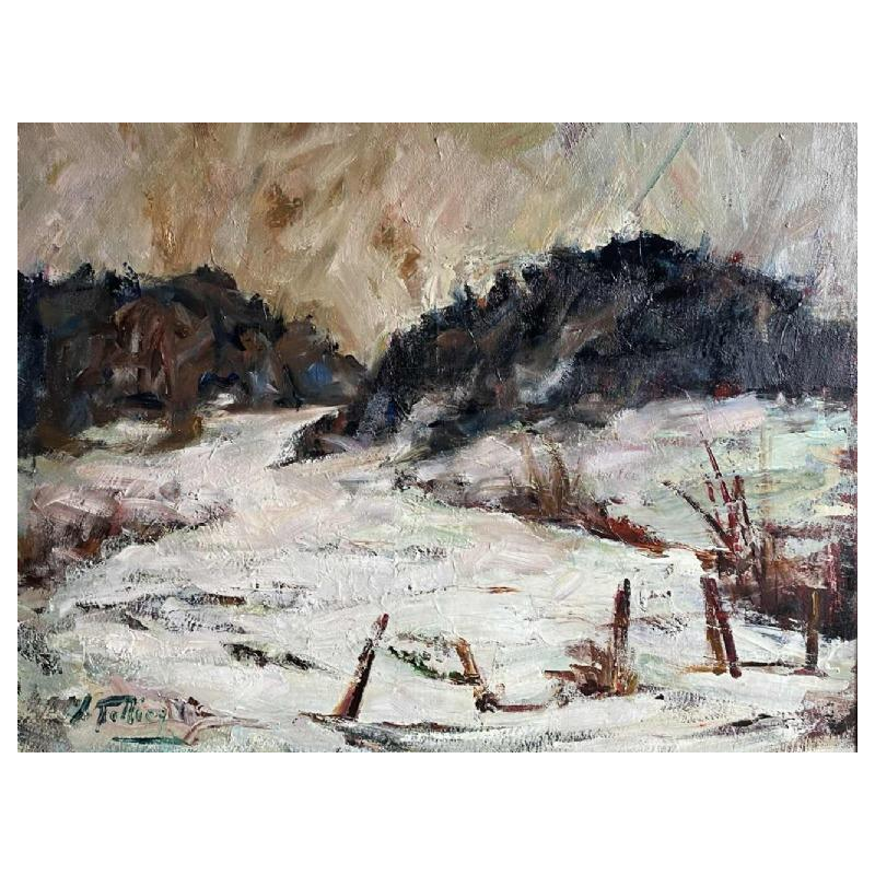 Yvonne TELLIER (1917-2007): « Neige en campagne »