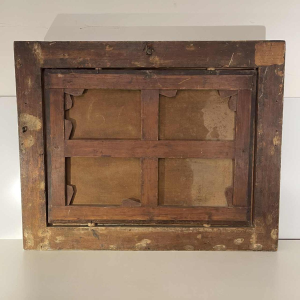 Italiaanse school Merenlandschap, bos geanimeerd door personages olieverf op doek, 18e eeuw