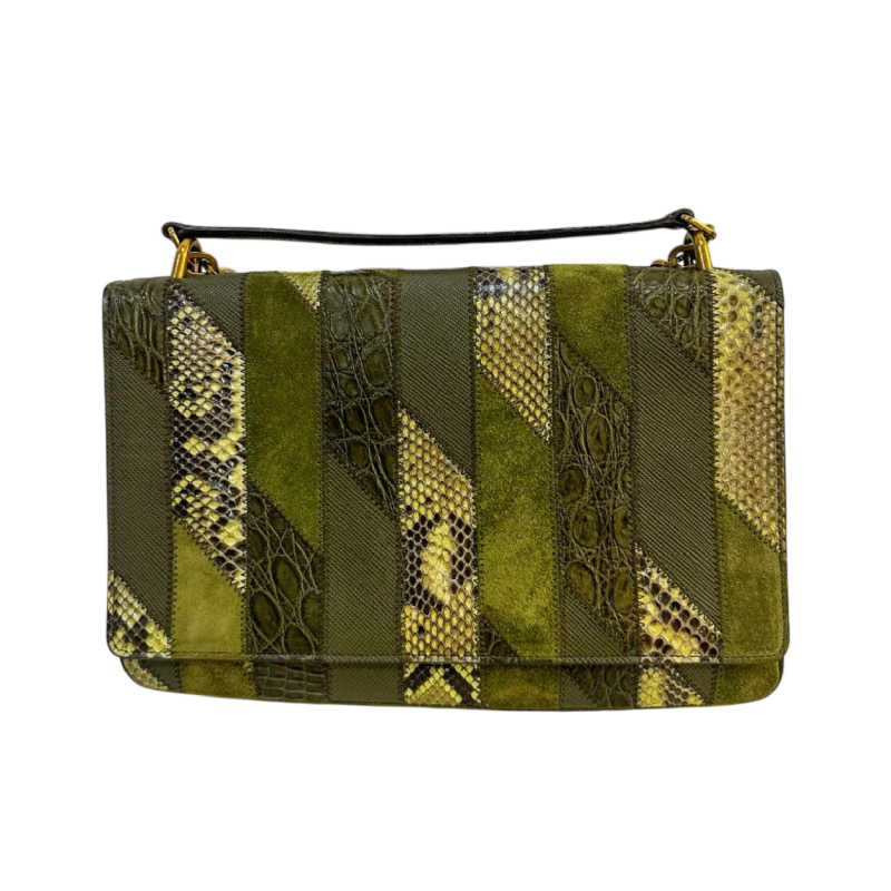 Prada, sac crossbody en différents cuirs