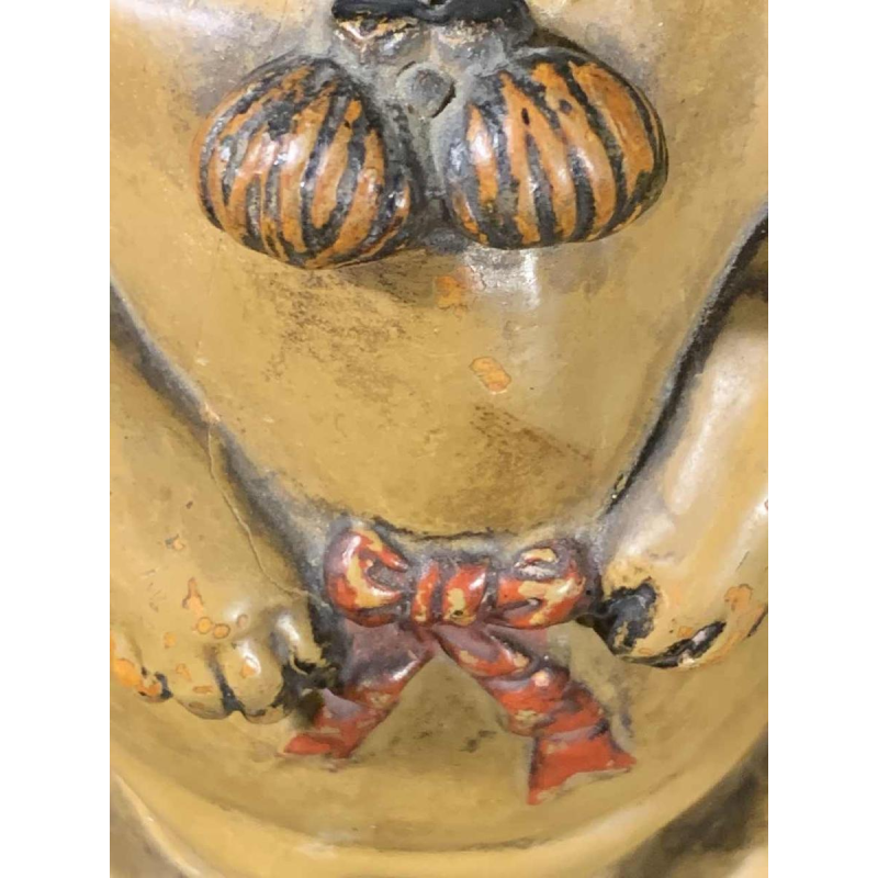 Bernard Bloch Austria, Chien Bulldog Pot à Tabac en terre cuite fin 19ème siècle