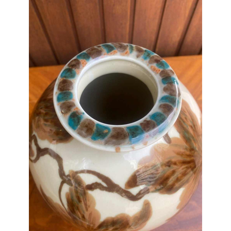 Large vase signed Camille Tharaud Limoges porcelain Art Deco 1920