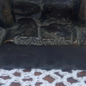 Georges Omerth "Fluitende schooljongen" bronzen sculptuur, ca 1900