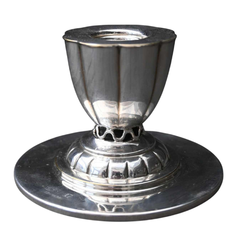 Georg Jensen massief zilveren kandelaar - Model n°5 van Johan Rohde (1949)