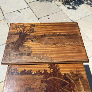 PAUL GUTH École de Nancy, set of 4 Art Nouveau inlaid nesting tables, ca 1900