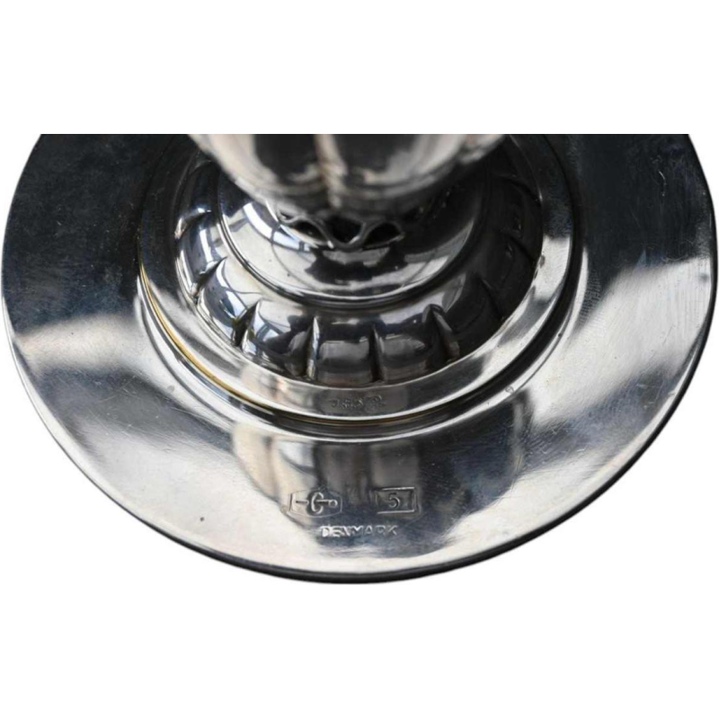 Georg Jensen solid silver candlestick - Model n°5 by Johan Rohde (1949)