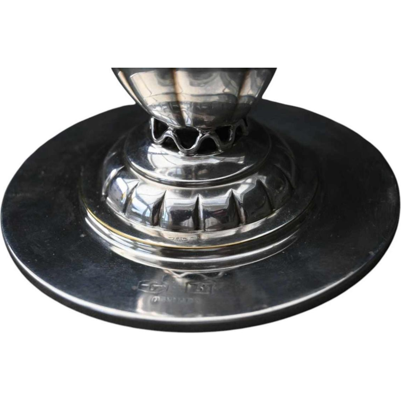 Georg Jensen solid silver candlestick - Model n°5 by Johan Rohde (1949)