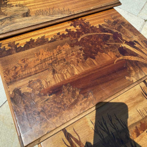 PAUL GUTH Ãcole de Nancy, set de 4 tables gigognes Art Nouveau marqueteÂ´es, 1900