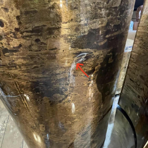 Gabriella Crespi, set 3 tables basses ou socles façon peau de chèvre, ca 1970