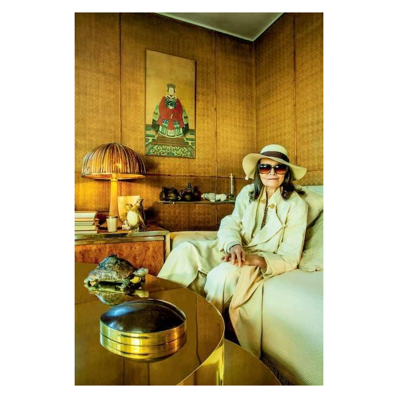 Gabriella Crespi, set 3 coffee tables / pedestals, goatskin style, ca 1970