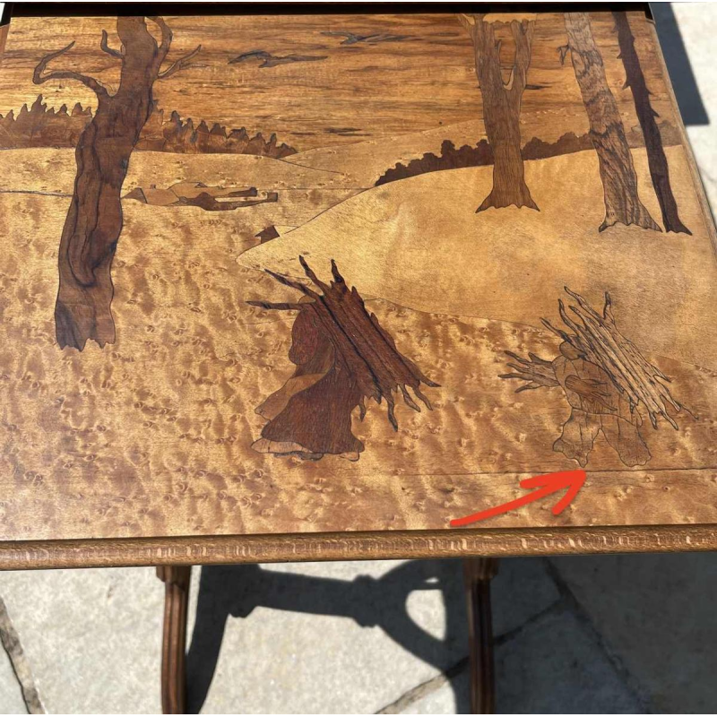 PAUL GUTH Ãcole de Nancy, set de 4 tables gigognes Art Nouveau marqueteÂ´es, 1900