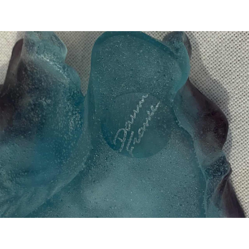 Abstract pâte-de-verre pocket organizer signed Daum France