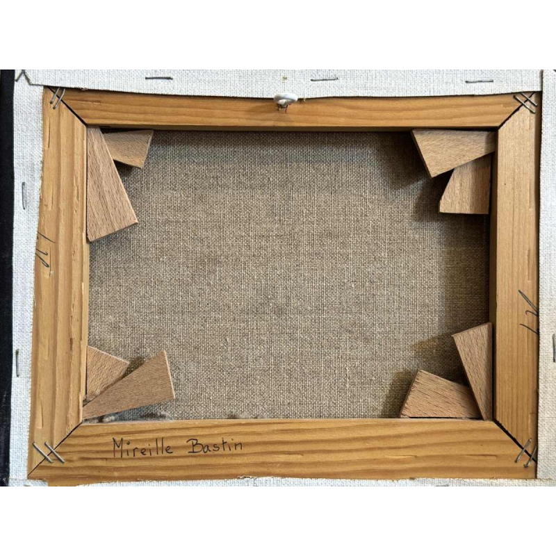 Mireille BASTIN « Le berger et ses moutons » peinture huile sur toile