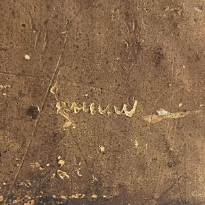 “Statutum est hominibus semel mori“ objet de curiosité - vanité, sculpture en plâtre patiné, ca 1900