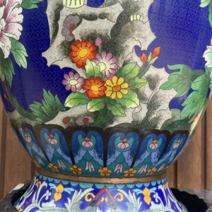 Large pair of Chinese cloisonné vases 55cm in perfect condition, circa 1910