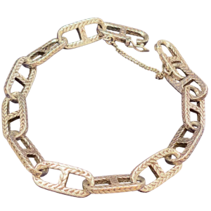 Zilveren getextureerde ankerketting armband