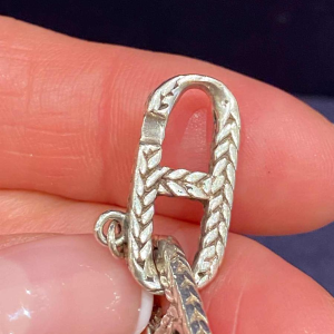 Bracelet en argent, maille chaîne d'ancre texturée