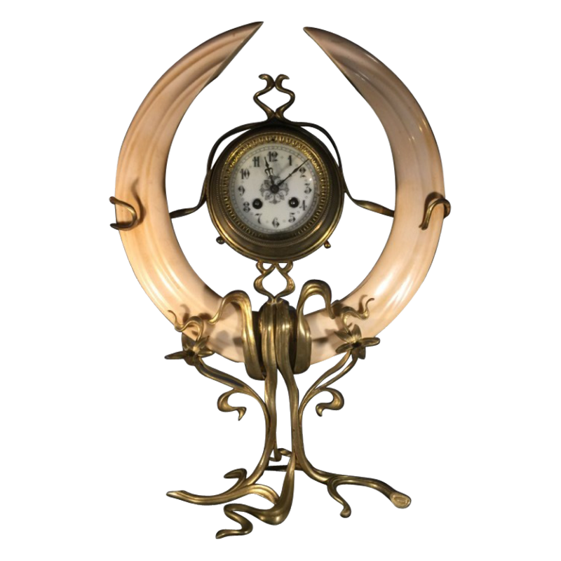 Importante horloge, Ã©cole Art Nouveau belge , bronze, style Victor Horta, 1900