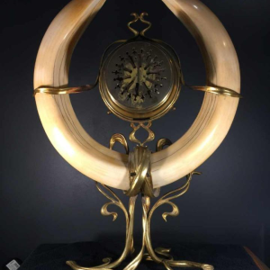 Klok, Belgische Art Nouveau school, brons, Victor Horta-stijl, circa 1900