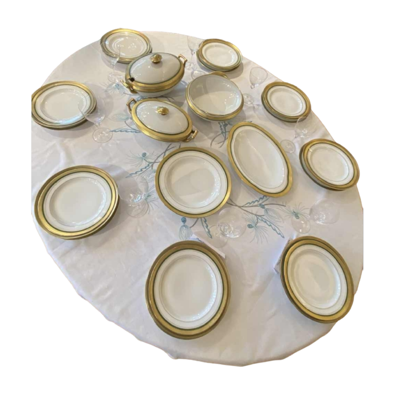 ROVINA EPINAL, dinner service 73 pieces gilded with fine gold