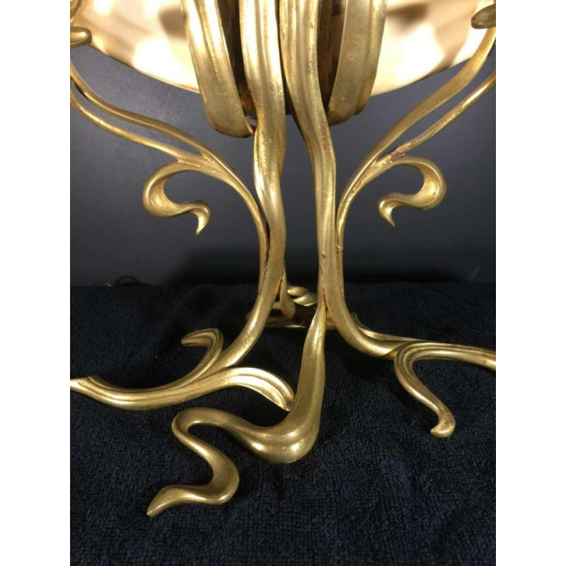 Klok, Belgische Art Nouveau school, brons, Victor Horta-stijl, circa 1900